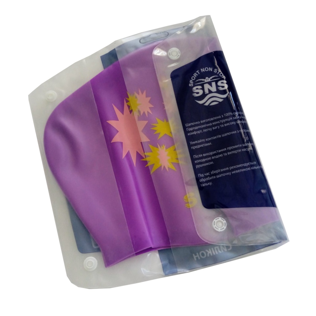 Шапочка для плавання для довгого волосся SNS KW-2Ф purple galaxy - Зображення 3