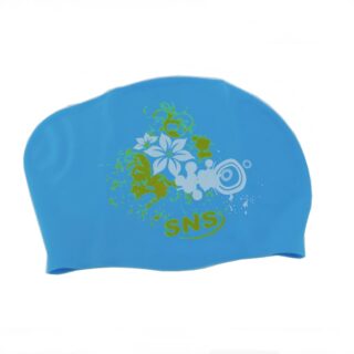 Шапочка для плавання для довгого волосся SNS KW-3Г blue flowers