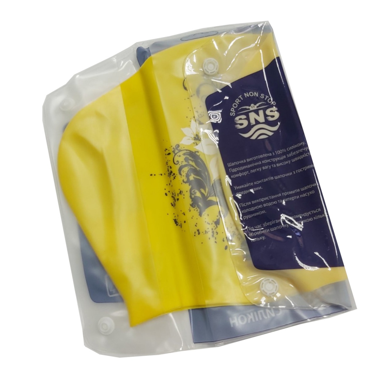 Шапочка для плавання для довгого волосся SNS KW-3Ж yellow flowers - Зображення 3