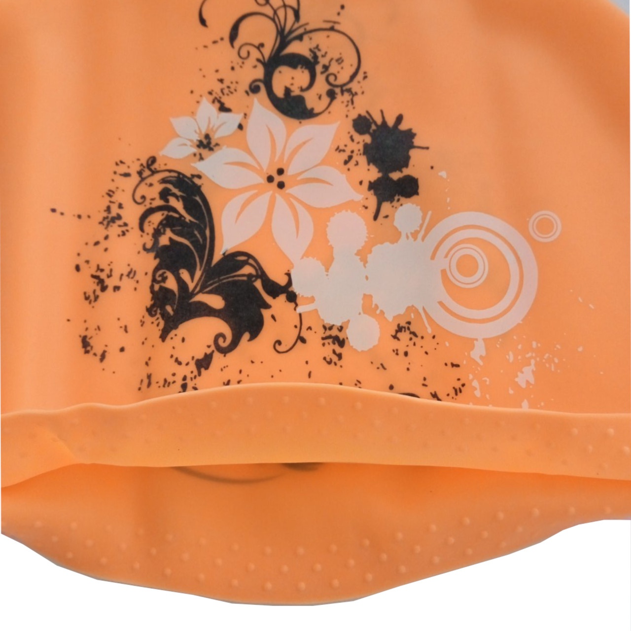 Шапочка для плавання для довгого волосся SNS KW-3ОРН orange flowers - Зображення 2