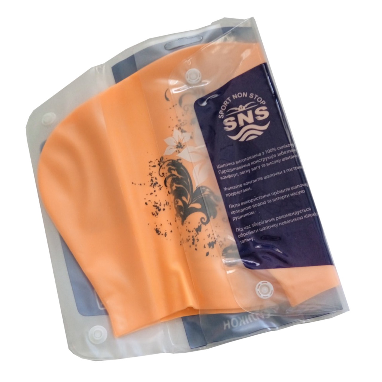 Шапочка для плавання для довгого волосся SNS KW-3ОРН orange flowers - Зображення 3