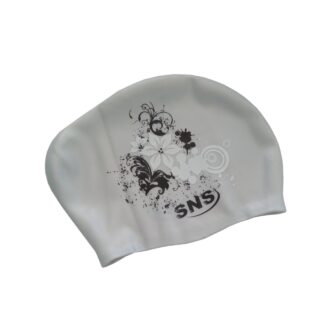 Шапочка для плавання для довгого волосся SNS KW-3СЕ silver flowers
