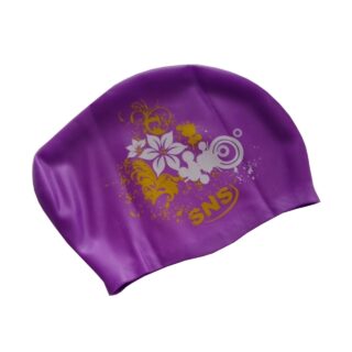 Шапочка для плавання для довгого волосся SNS KW-3Ф purple flowers
