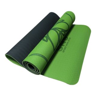 Килимок SNS для йоги з розміткою зелений KOT6-2-G+BL
