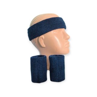 Набір спортивний пов'язка на голову та напульсники темно-синій 3HTW-tibetan blue