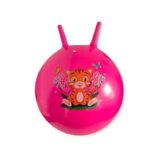 М'яч дитячий стрибун 50 см з ріжками рожевий 3-D50-rose red