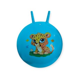 М'яч дитячий стрибун 55 см з ріжками синій 3-D55-azure