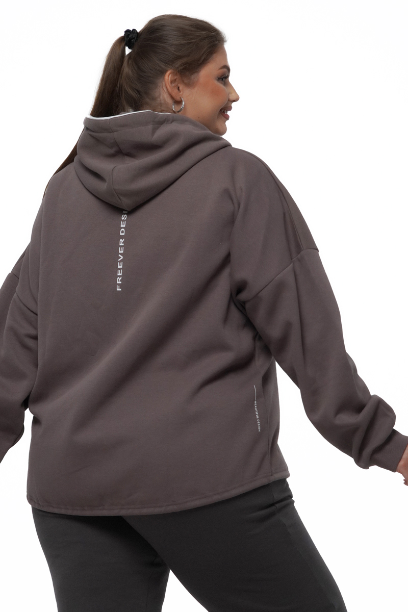 Спортивна кофта жіноча Freever UF 5502 3XL коричнева - Зображення 2